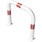 Anti-nudge hoop |  76 x 2,6 mm | without cross bar | to be fixed by plugs | total width: 750 mm | total height: 650 mm | hot-dip galvanized and white coatedwith red reflecting stripes
